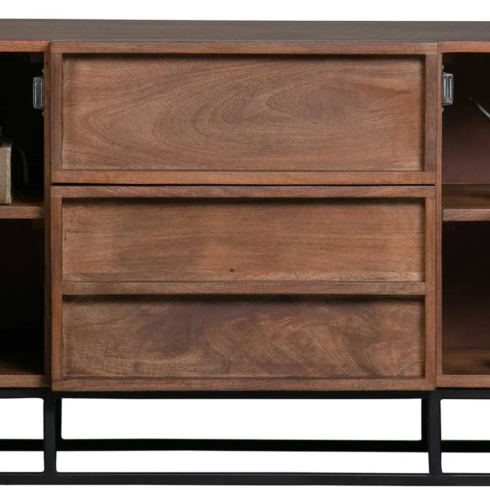 140x54x42 Schrank aus Mango Holz mit Bügelgestell - Stuva