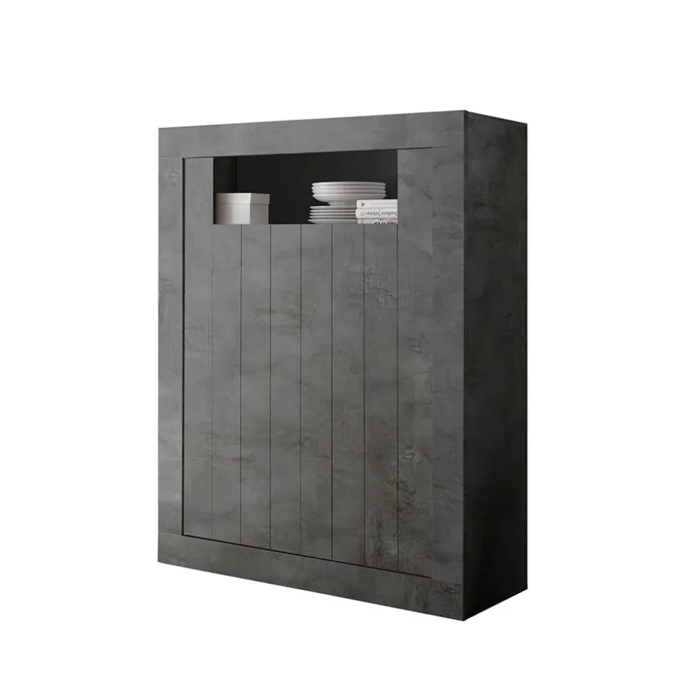 110x144x43 Schrank in Dunkelgrau Dekor - Zita