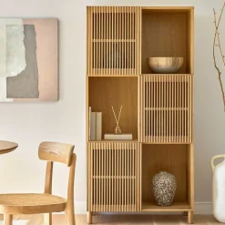85x170x43 Schrank mit drei Lamellen Türen - Azuro