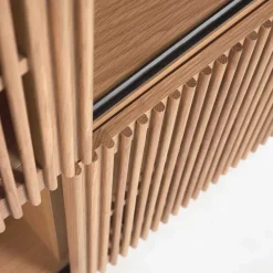 85x170x43 Schrank mit drei Lamellen Türen - Azuro