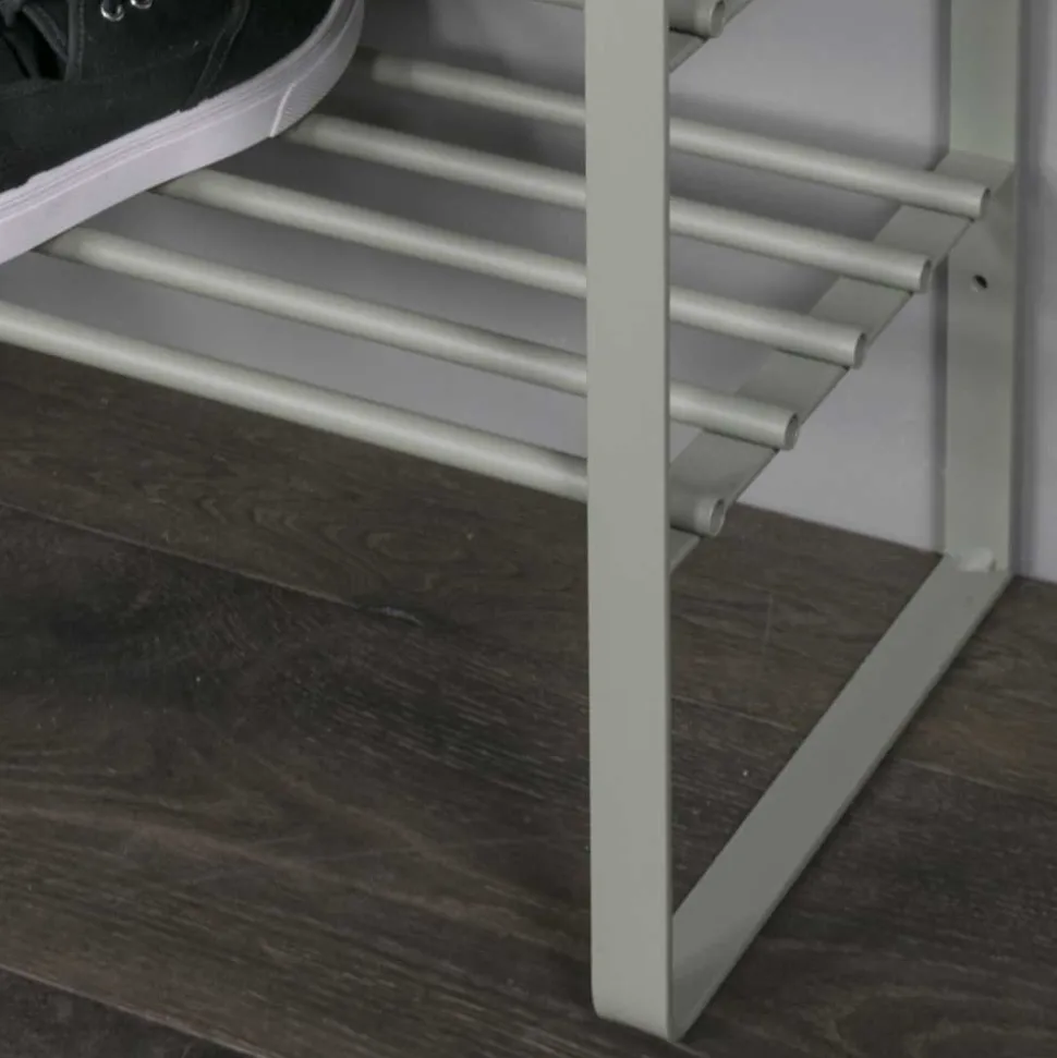 70x49x29 Schuhregal aus Stahl in Graugrün - Citro
