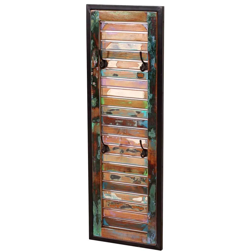 33x99x8 Shabby Chic Garderobenpaneel mit 4 Haken - Vosbadus