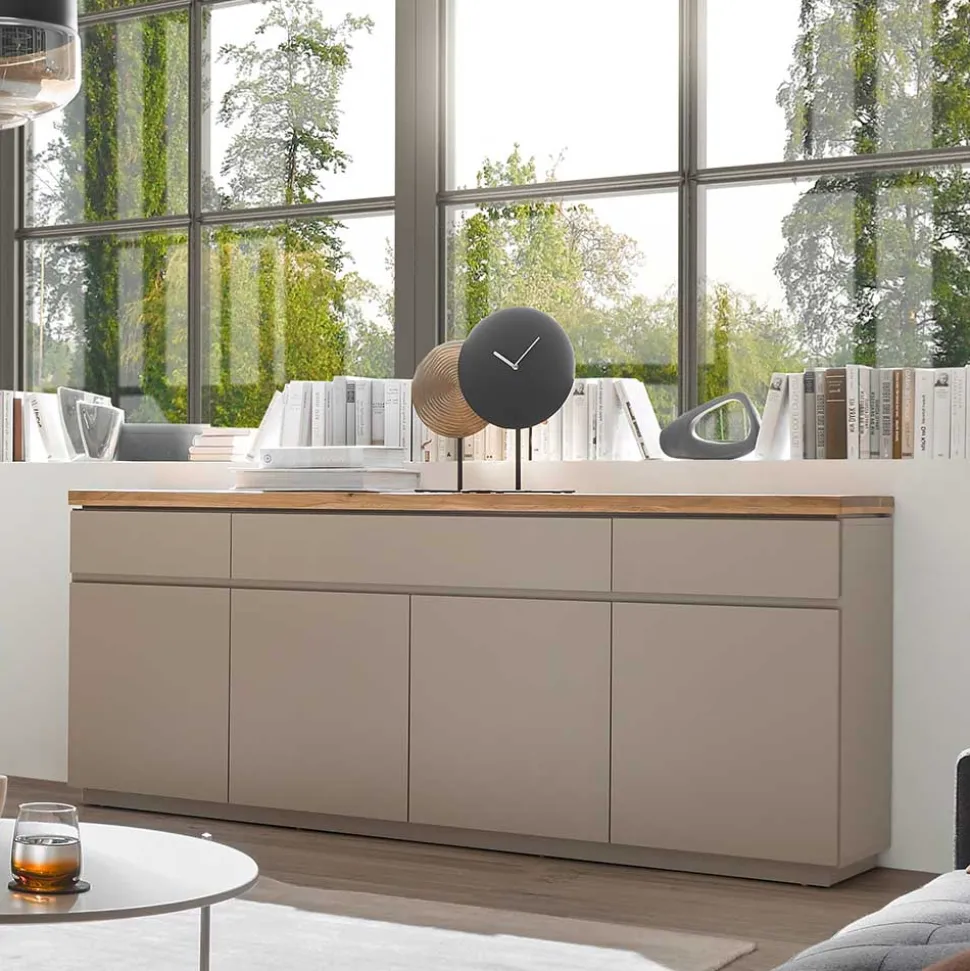 200x86x40 Sideboard Anrichte in Taupe & Akazie - Anja
