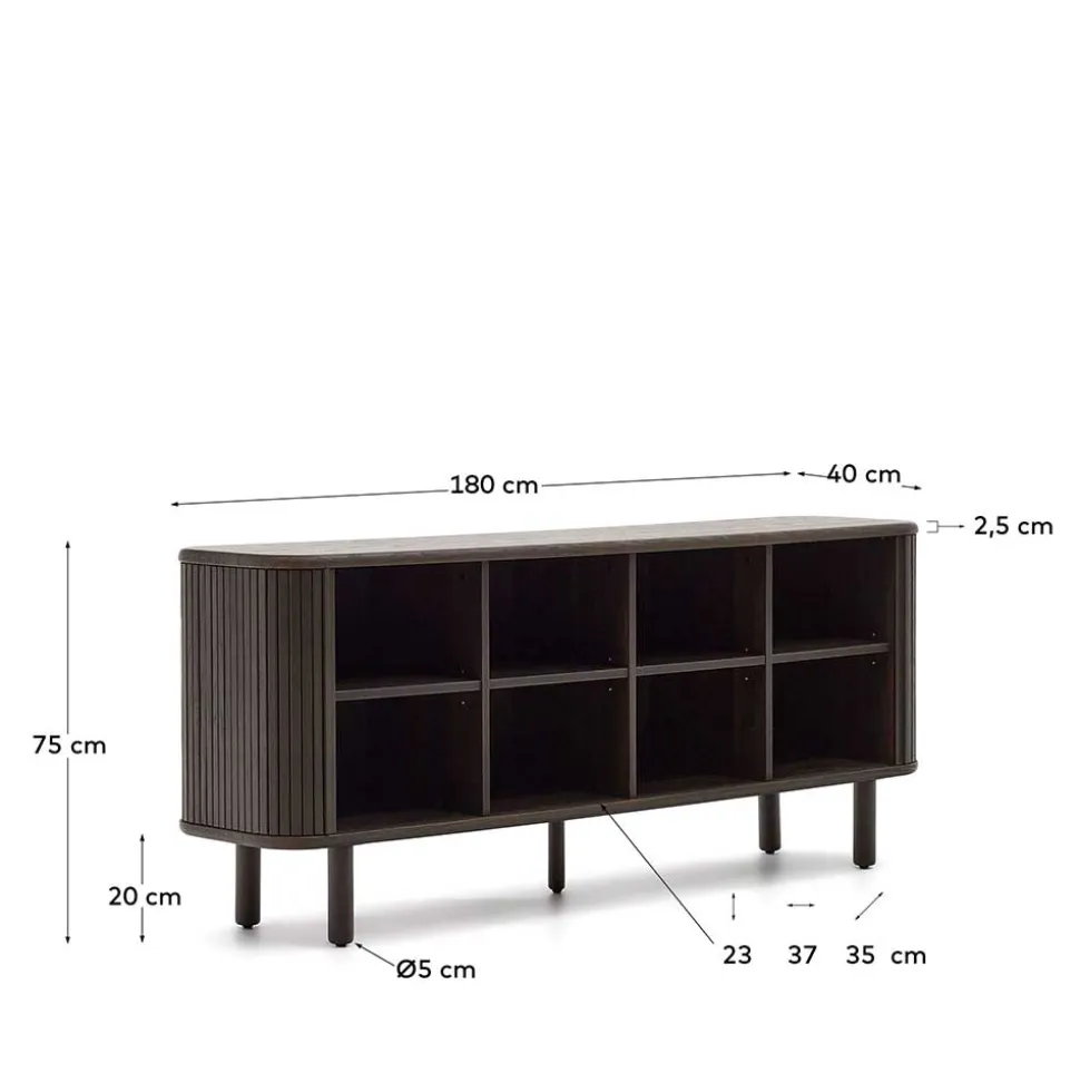 180x75x40 Sideboard in Schwarzbraun Esche - Tadaco