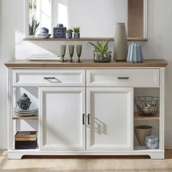 171x102x48 Sideboard in Weiß & Eiche - Sinolita