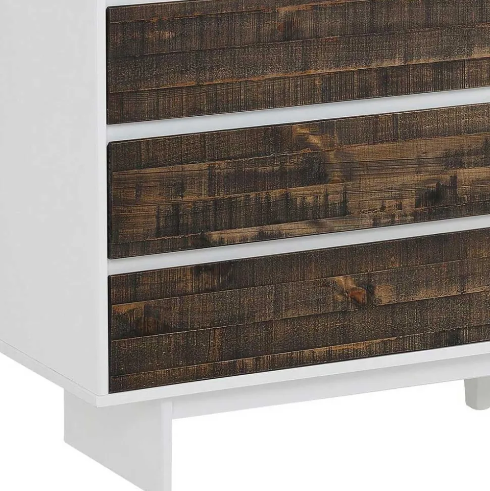 165x68x35 Sideboard in Weiß & Kiefer dunkel - Chihu