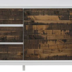 165x68x35 Sideboard in Weiß & Kiefer dunkel - Chihu