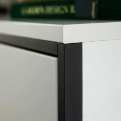 183x89x44 Sideboard in Weiß mit Schwarzgrau - Loazin