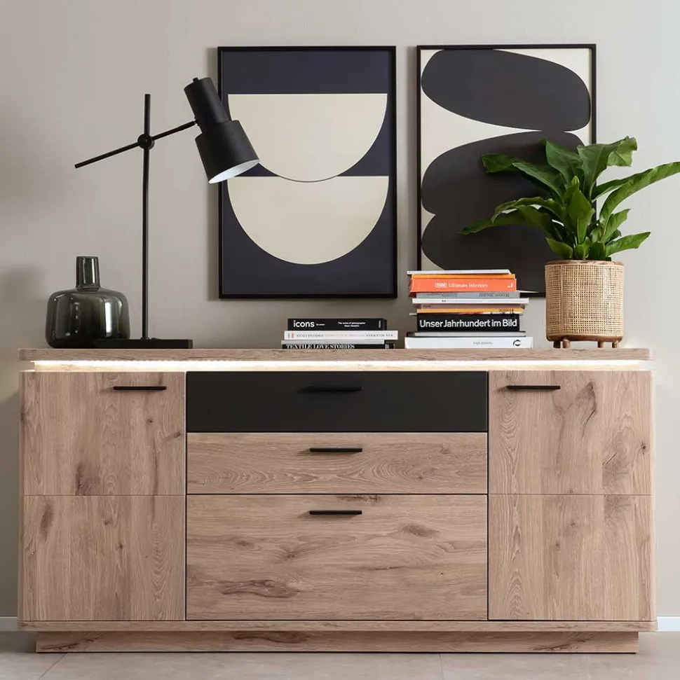 170x81x44 Sideboard mit LED Beleuchtung - Bekunion