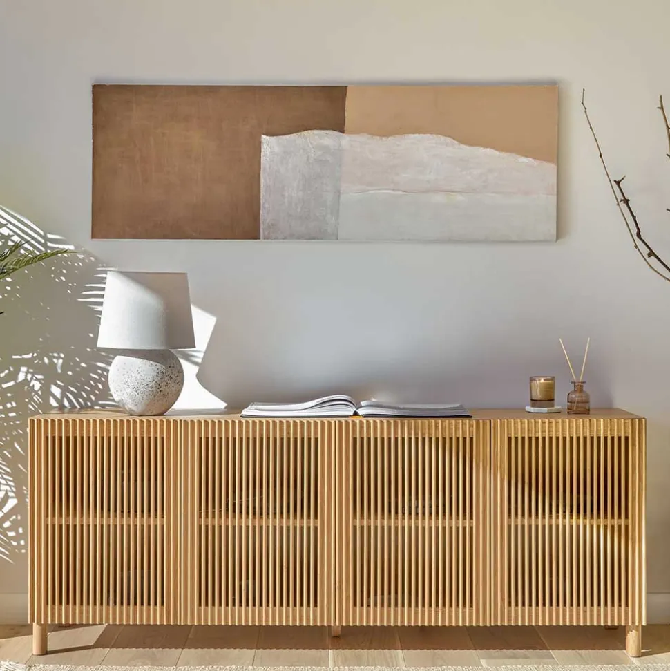 180x72x43 Sideboard mit vier Lamellen Türen - Azuro