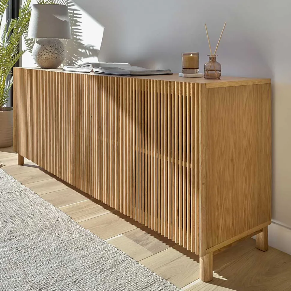 180x72x43 Sideboard mit vier Lamellen Türen - Azuro