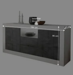 184x86x43 Sideboard modern zweifarbig - Voskala