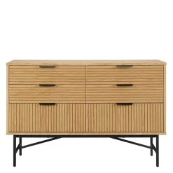 120x80x40 Skandi Kommode in Eiche und Schwarz - Piassona