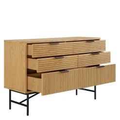 120x80x40 Skandi Kommode in Eiche und Schwarz - Piassona
