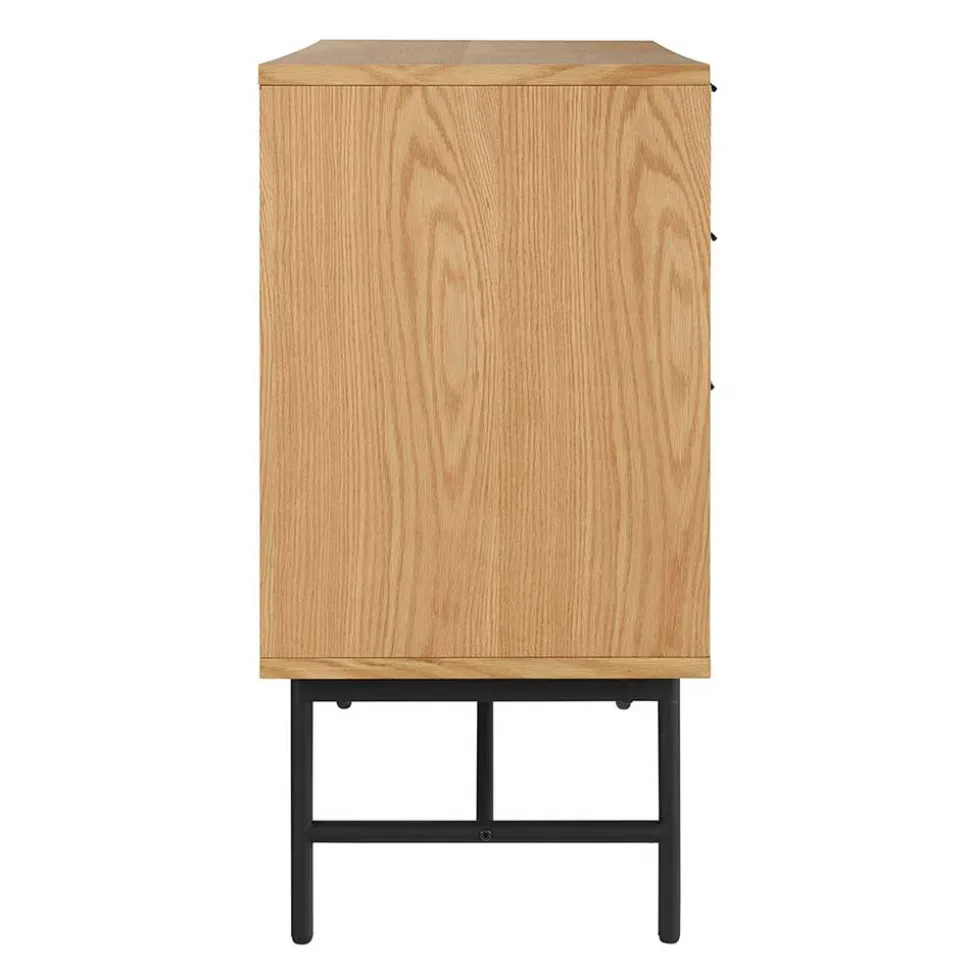 120x80x40 Skandi Kommode in Eiche und Schwarz - Piassona