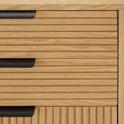 120x80x40 Skandi Kommode in Eiche und Schwarz - Piassona