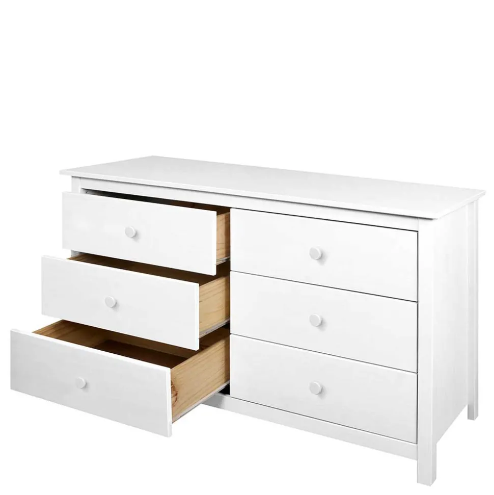 130x80x45 Skandi Kommode mit sechs Schubladen - Etrinas