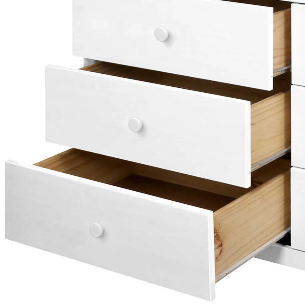 130x80x45 Skandi Kommode mit sechs Schubladen - Etrinas