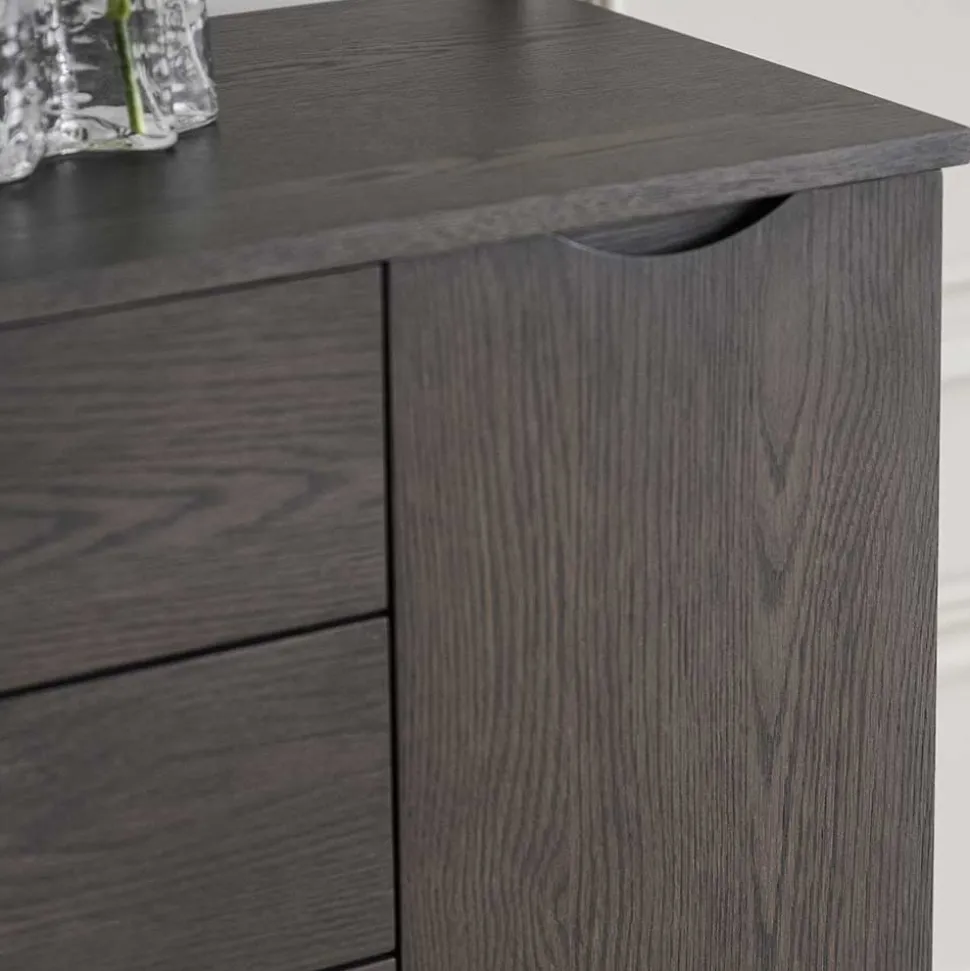 150x85x40 Skandi Sideboard in Eiche Dunkelbraun - Lomarios