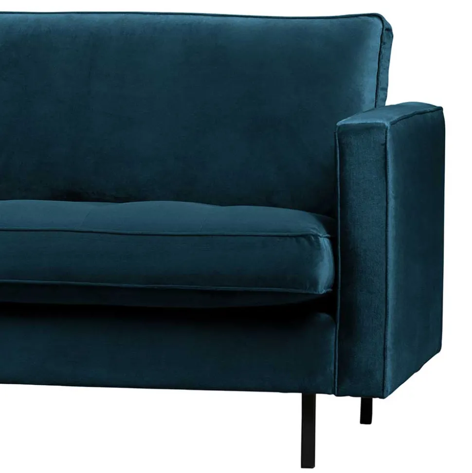 275x83x88 Sofa mit blauem Bezug aus Samt - Cumagon