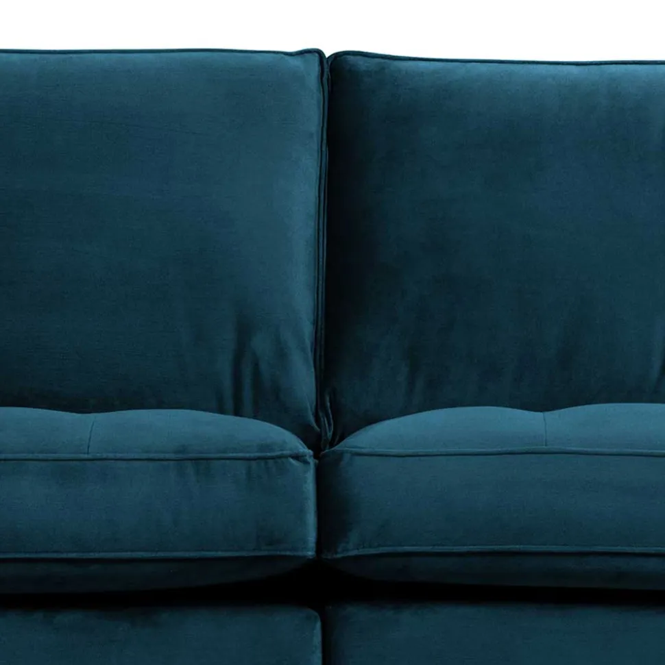 275x83x88 Sofa mit blauem Bezug aus Samt - Cumagon