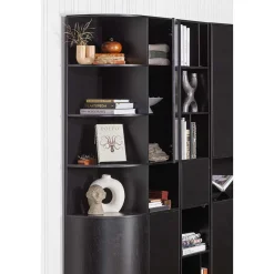 40x210x40 Standregal in Schwarz aus Kiefer - Niwidus