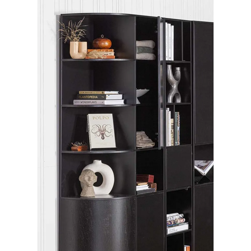 40x210x40 Standregal in Schwarz aus Kiefer - Niwidus
