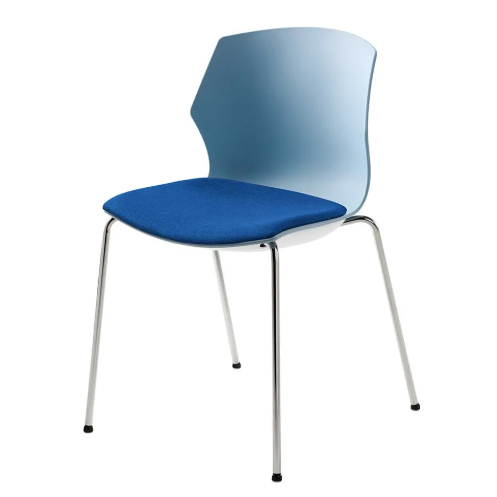 55x81x53 Stapel Stuhl in Blaugrau & Blau - Taly
