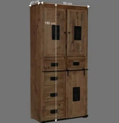 90x180x40 Stauraum Schrank im Industrial Style - Eswan