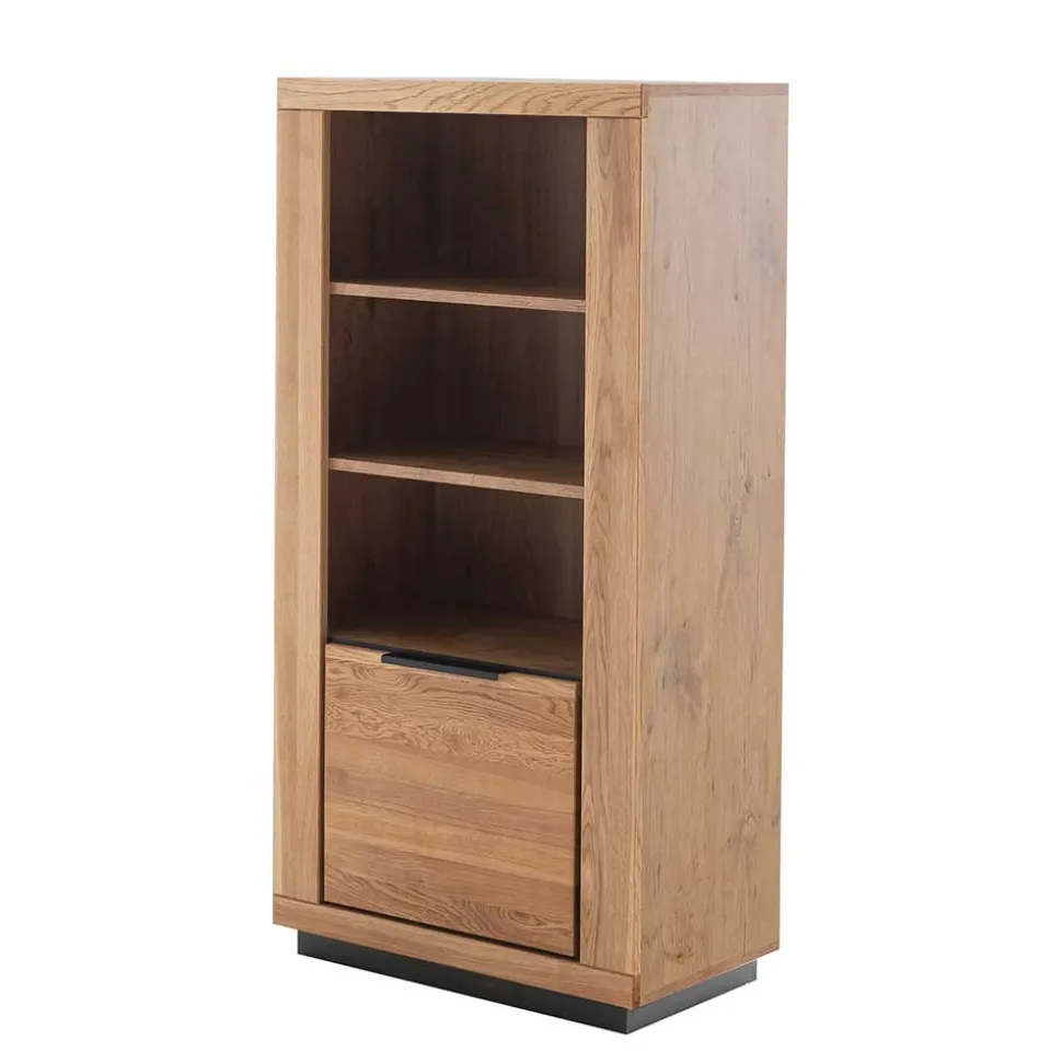 72x142x40 Teilmassives Regal mit drei Fächern & Tür - Vlacoma