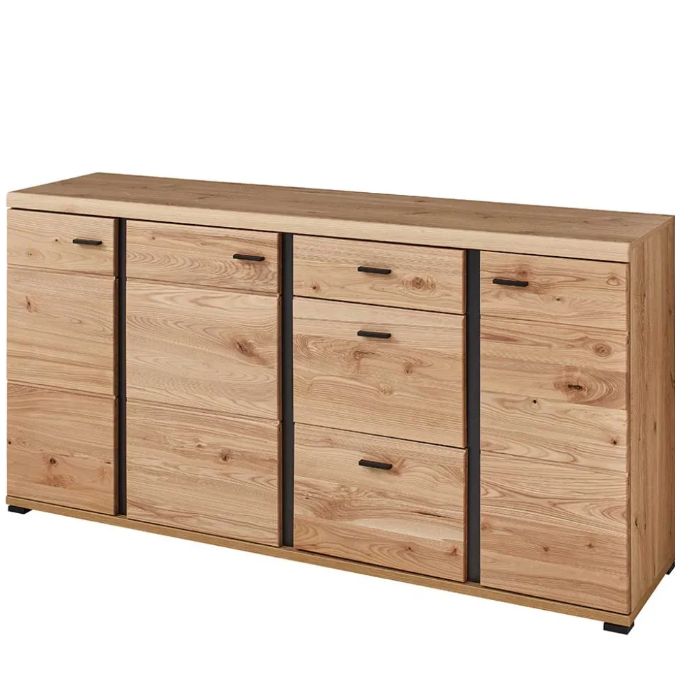 170x86x42 Teilmassives Sideboard mit Metallgriffen - Latenda