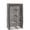 96x170x50 Textil Kleiderschrank in Grau - Leo
