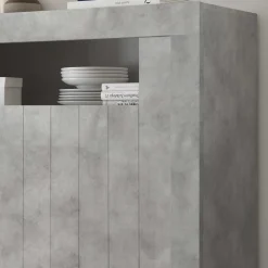 110x144x43 Türen-Highboard in Beton Dekor - Eman
