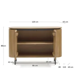 120x80x45 2-türige Kommode in ovaler Form - Ilvenda