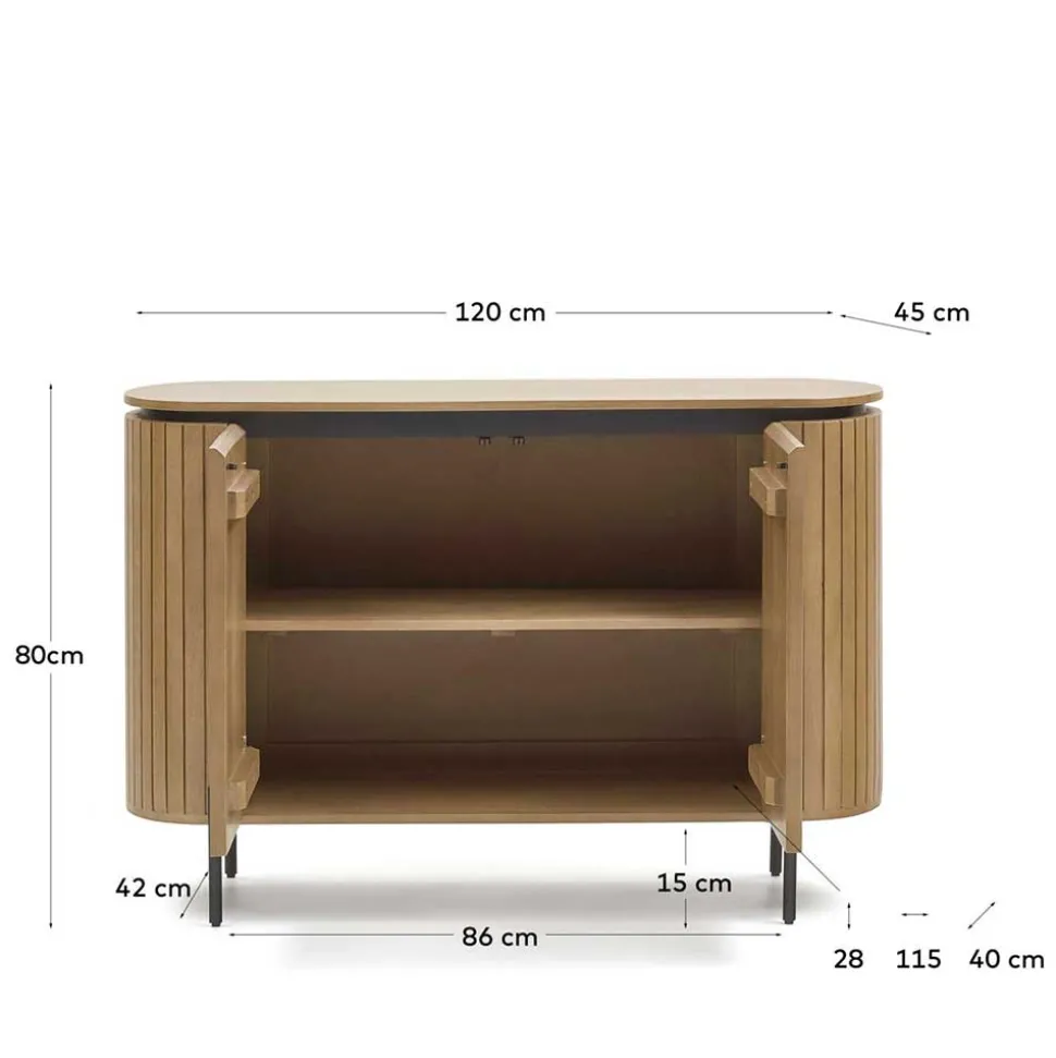 120x80x45 2-türige Kommode in ovaler Form - Ilvenda
