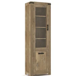 65x200x40 2-türige Vitrine in Eiche Dunkel - Fanos