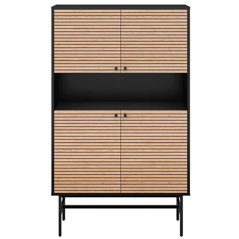 100x155x40 4-türiges Highboard mit offenem Fach - Varaba