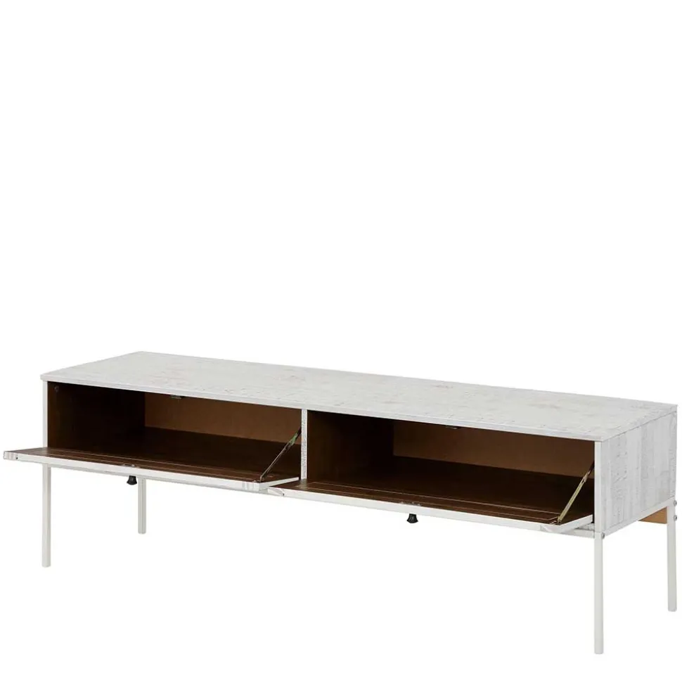 140x45x40 TV Board aus Kiefer in Creme Weiß - Ejeliva