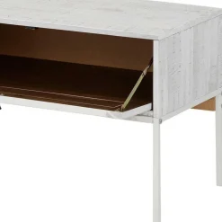 140x45x40 TV Board aus Kiefer in Creme Weiß - Ejeliva