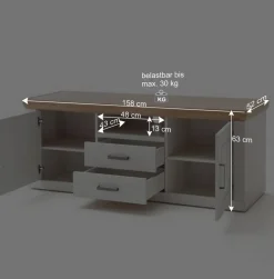 158x63x52 TV Board im Country Style - Samula
