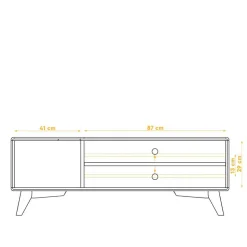 134x48x40 TV Board mit Tür & 2 Fächern - Diesta I