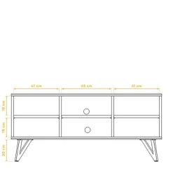 136x61x45 TV Element aus massiver Wildeiche - Mandirov