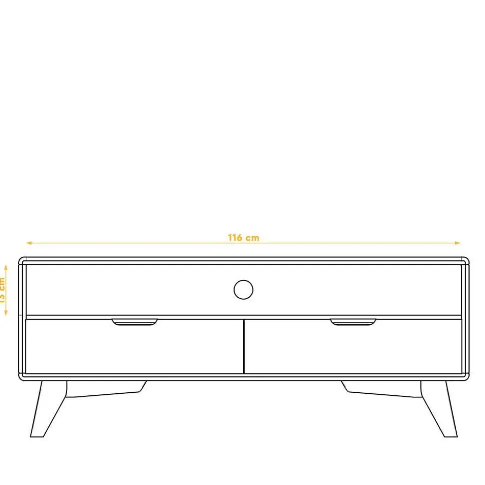 120x48x40 TV Lowboard im Mid Century Style - Diesta