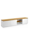 200x44x36 TV Lowboard in Weiß & Eiche - Vintilias