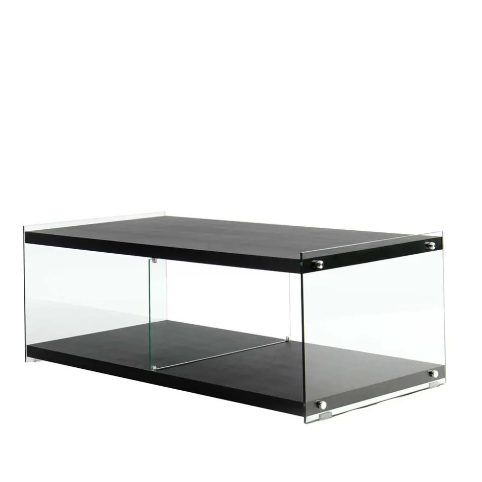 120x45x60 TV Regal in Schwarz lackiert - Voreno