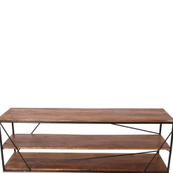 140x47x40 TV Tisch Regal aus Massivholz & Stahl - Offia