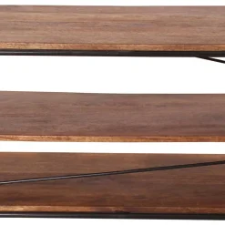 140x47x40 TV Tisch Regal aus Massivholz & Stahl - Offia