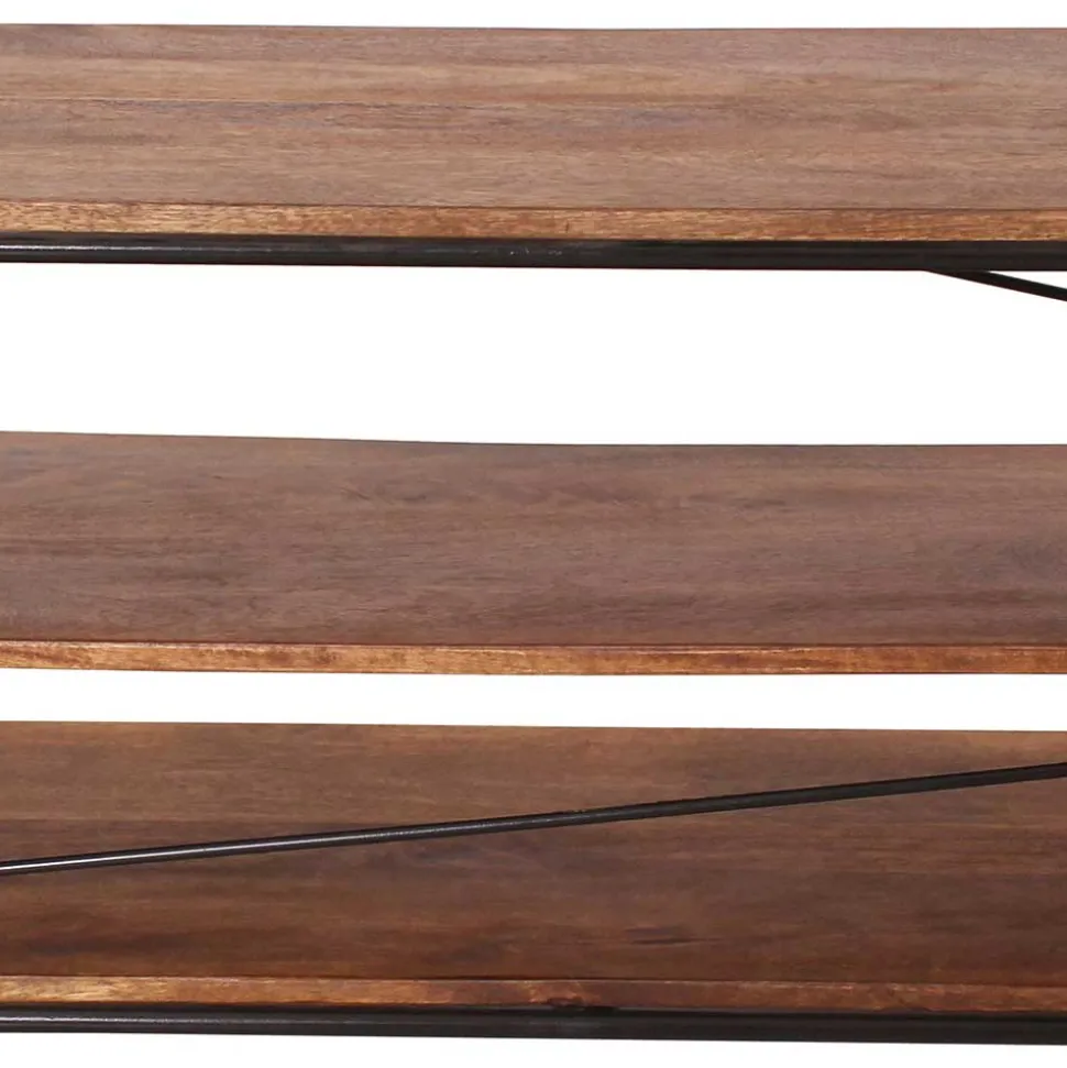 140x47x40 TV Tisch Regal aus Massivholz & Stahl - Offia
