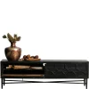 160x50x45 Vintage Design Lowboard in Schwarz - Illestra