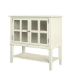 80x78x40 Vintage Glasschrank in Creme - Luan